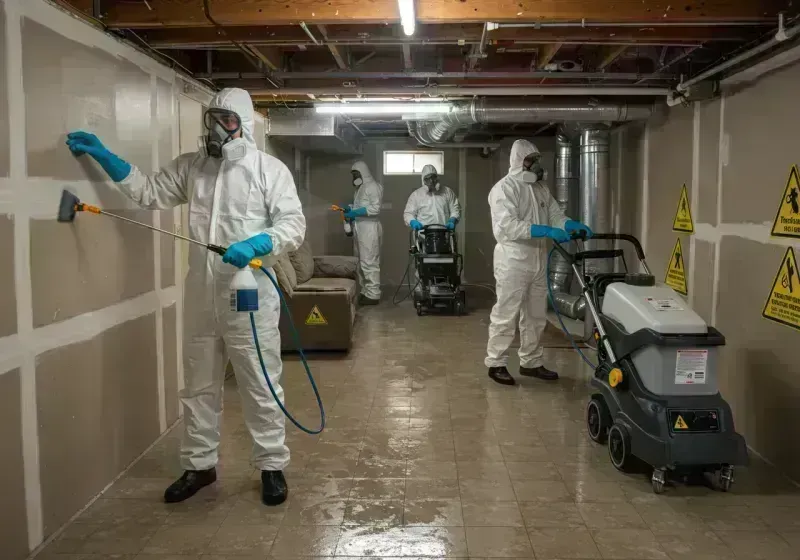 Basement Moisture Removal and Structural Drying process in Richland, MO